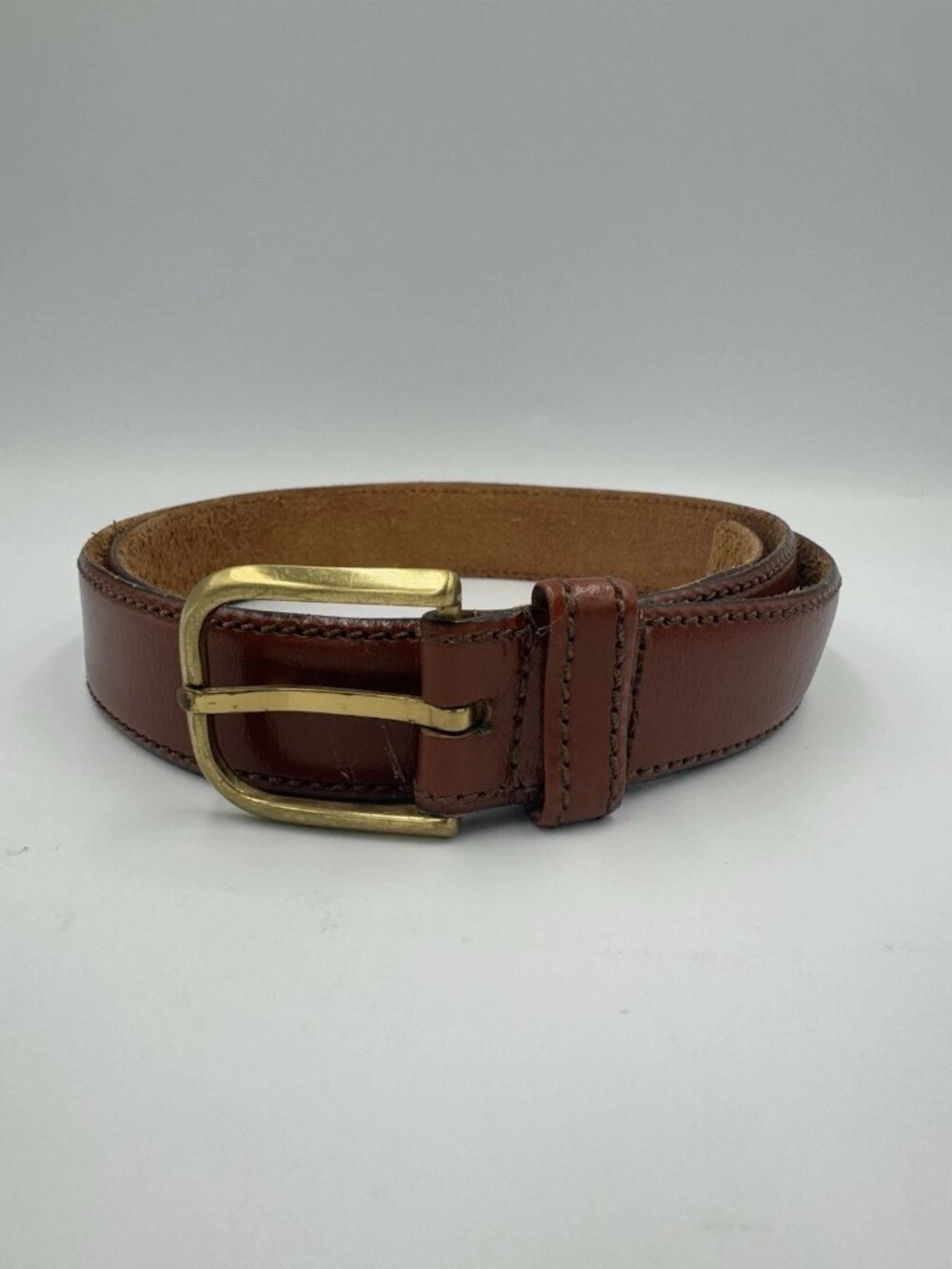 Vintage Harness Brown Cognac Cowhide Belt USA Sz 38